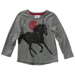 Carhartt Infant Girl's Long Sleeve Heather Horse Tee Grey - CA9799-H130-MA1 - Long Sleeve T-Shirt