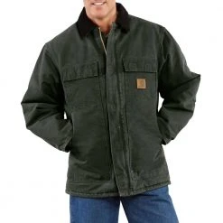 Carhartt Men's Arctic Quilt Lined Sandstone Traditional Coat Moss - C26-MOS - Jackets