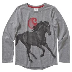 Carhartt Girl's Long Sleeve Heather Horse Tee Grey - CA9793-H130-UA1 - Long Sleeve T-Shirt