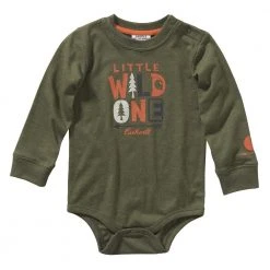Carhartt Infant Boy's Long Sleeve Graphic Bodyshirt Green - CA6108-W100H-AF10 - Bodyshirts