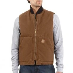 Carhartt Men's Arctic Quilt Lined Sandstone Vest Carhartt Brown - V02-BRN - Vests