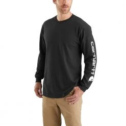 Carhartt Men's Loose Fit Heavy-Weight Long Sleeve Graphic T-Shirt Black - K231-BLK - Long Sleeve Shirts