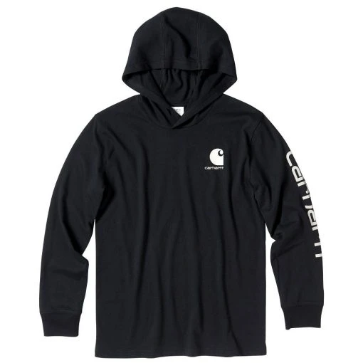 Carhartt Boy's Long Sleeve Cotton Graphic Tee with Hood Black -CA6136-K01-JT1 - Long Sleeve T-Shirt -Carhartt Sales 20b51e918f1f5a3f730bbc3c3f20aca7c2f21b88 CA6136 K01 1
