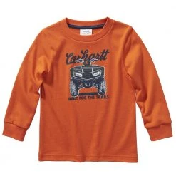 Carhartt Boy's Long Sleeve Front and Back Graphic Tee Orange - CA6120-CE03-BA1