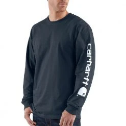 Carhartt Men's TK231 Loose Fit Heavyweight Long Sleeve Graphic T-Shirt - K231-DBL - Long Sleeve Shirts