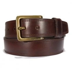 Carhartt Men's Hamilton Leather Engraved Buckle Belt Brown - A0005503201 - Belts