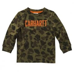 Carhartt Boy's Long Sleeve Camo Tee Green - CA6103-CR09-BA1