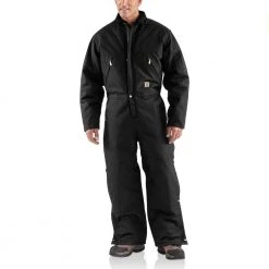 Carhartt Men's Arctic Quilt Lined Yukon Coveralls Black - X06-BLK