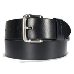 Carhartt Women's Bridle Leather Classic Buckle Belt Black with Nickel Roller Finish - A000550900 - Belts