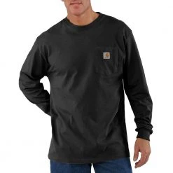 Carhartt Men's Workwear Long Sleeve Pocket T-Shirt - K126-BLK - Long Sleeve Shirts