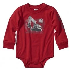 Carhartt Infant Boy's Long Sleeve Graphics Bodyshirt Red - CA6107-R16-AF10 - Fleece Coverall
