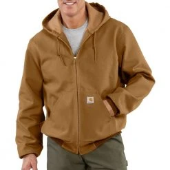 Carhartt Men's Thermal Lined Duck Active Jacket Carhartt Brown - J131-BRN - Jackets