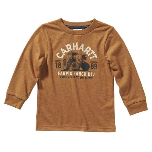 Carhartt Boy's Long Sleeve Cotton Graphic Tee Brown - CA6134-D15H-CA1 - T-Shirts -Carhartt Sales 82d1a7392bed7432c1c3855ffd0d4df42e4f1e57 CA6134 D15H 1