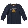 Carhartt Boy's Long Sleeve Workwear Tee Blue - CA6102-N89H-BA1 -Carhartt Sales 9359833ca065ded25a677175f2b358d9c1a6cead CA6102 N89H 1