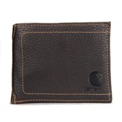 Carhartt Men's Milled Pebble Leather Passcase Wallet Brown - B0000210201 - Men's Wallets