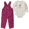 Carhartt Infant Girl's Canvas Print Overall Set Pink - CG9736-P379-LN10 - Bodyshirts -Carhartt Sales ab0dbe6e36369118e69bccfc5805b24099f88b07 CG9736 P379 1