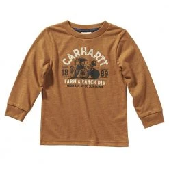 Carhartt Boy's Long Sleeve Work Graphic Tee Brown - CA6134-D15H-BA1