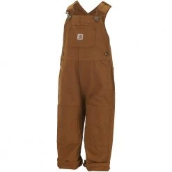 Carhartt Toddler Boys Canvas Bib Overalls Brown - CM8609-D15-BD - Overall Set