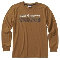 Carhartt Boy's Long Sleeve Cotton Graphic Tee Brown - CA6095-D15H-JT1 - T-Shirts