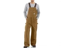 Carhartt Men's Carhartt Brown Quilt Lined Zip To Thigh Bib Overall R41-BRN - Overalls