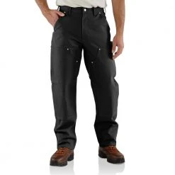 Carhartt Men's Double Front Duck Utility Work Dungaree Pant - B01-BLK