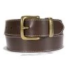 Carhartt Men's Bridle Leather Debossed Metal Keeper Belt Brown with Brass Finish - A0005511201 - Belts