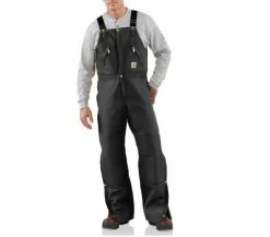 Carhartt Men's Black Quilt Lined Zip To Waist Bib Overall R38-BLK - Overalls