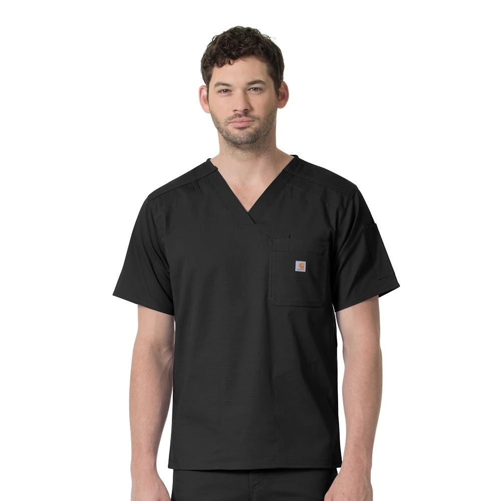 Carhartt Men's Slim Fit 6 Pocket Scrub Top Black - C16418ABLK 3 Carhartt Men's Slim Fit 6 Pocket Scrub Top Black - C16418ABLK