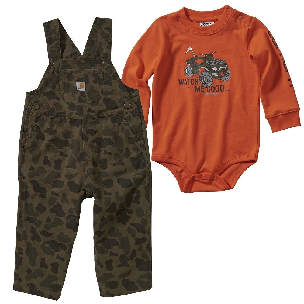 Carhartt Infant Boy's 24 Month Camo Overall Set - CG8742-CR09-AF10 3 Carhartt Infant Boy's 24 Month Camo Overall Set - CG8742-CR09-AF10