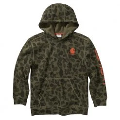 Carhartt Youth Boy's Camo Fleece 1/2 Zip Hooded Pullover - CA6117-CR09-CA1 - Crew Pullover