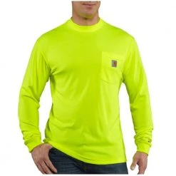 Carhartt Men's Force High Visibility Color Enhanced Long Sleeve Tee - 100494-323 - Long Sleeve Shirts